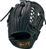 ZETT Youth Baseball Softball Ground Hero Black BJGB76450 Glove, All-Around, Left-Handed Throw, (1900),