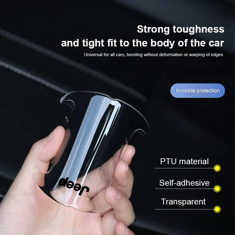 Car Door Handle Protective Film Transparent Anti-Scratch Sticker For Jeep Wrangler Grand Cherokee Wk2 Avenger Compass Gladiator AMV1