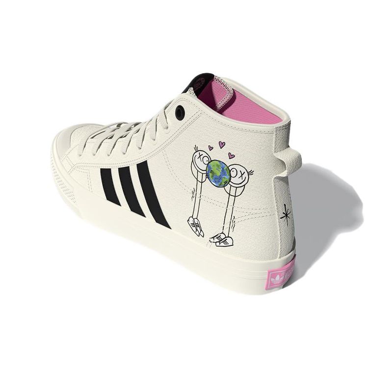 Андре Сарайва x adidas Nizza Hi RF Миру нужна любовь Унисекс Кроссовки Белый Кремово-белый Основной черный GZ2204