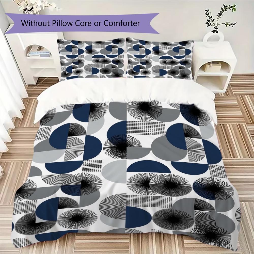 Simple Geometry Pattern Bedding uilt Set uilt Cover Pillowcase Home Decoration Birthday Gift (1 * duvet cover + 2 * pillowcase  without core)19