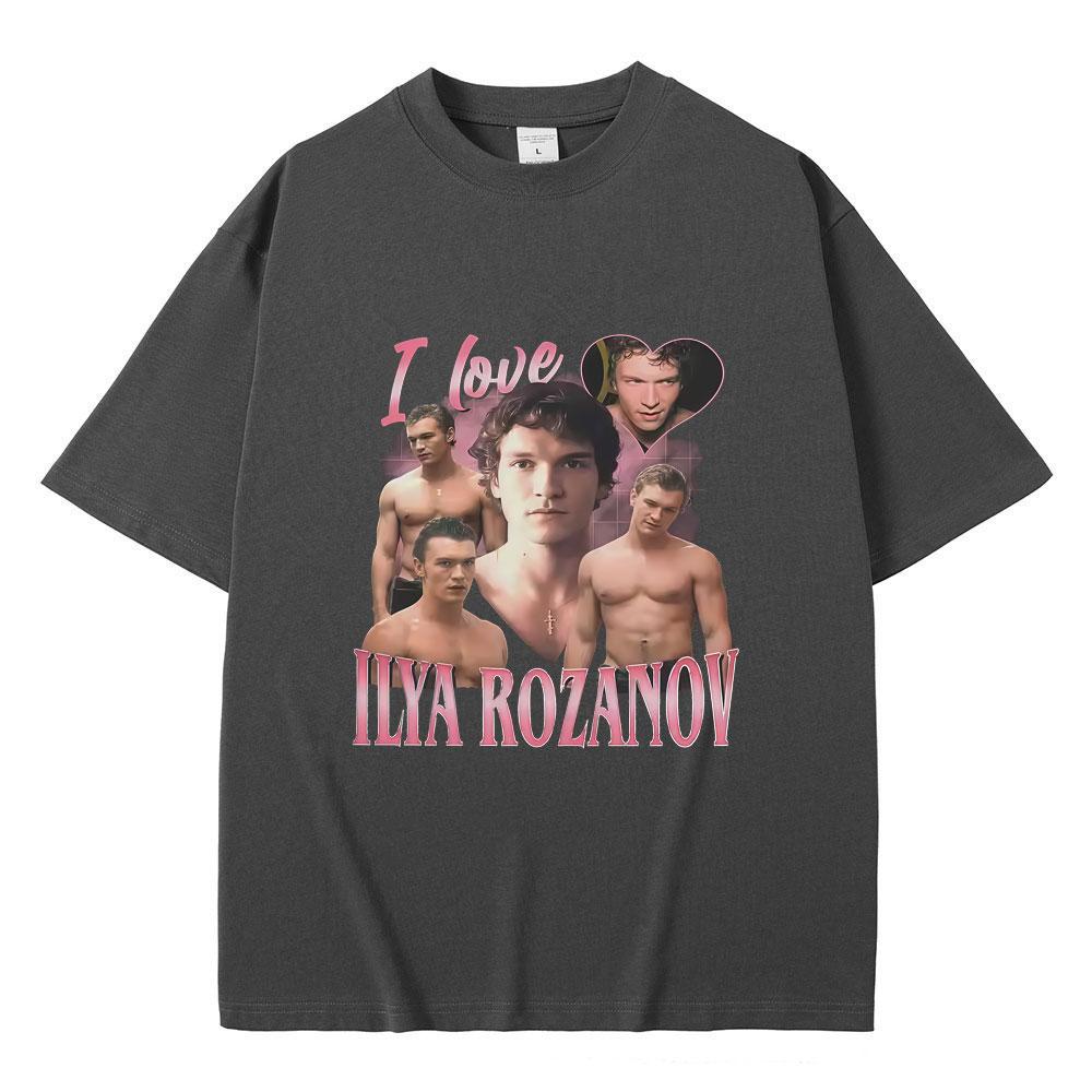 Heated Rivalry Tshirts I Love Ilya Rozanov Graphic T Shirts Men Women Casual Oversized Crewneck Tshirt Male Fashion Streetwear