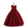 Flower Girl Princess Dress For Weddings Summer Kid Formal Bow Long Gown For School Evening Party Children New Year Cloth LP-509