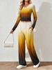 Spring and Autumn Ladies V-Neck Long Sleeve Pants Set Comfortable Casual Versatile Slim Two-piece Set