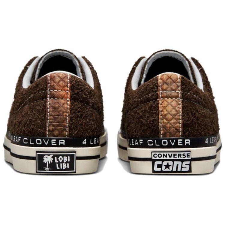 Кроссовки Patta x Converse One Star Pro Low 4 Листа Клевера Унисекс Коричневый Java Жженый Оливковый A03174C