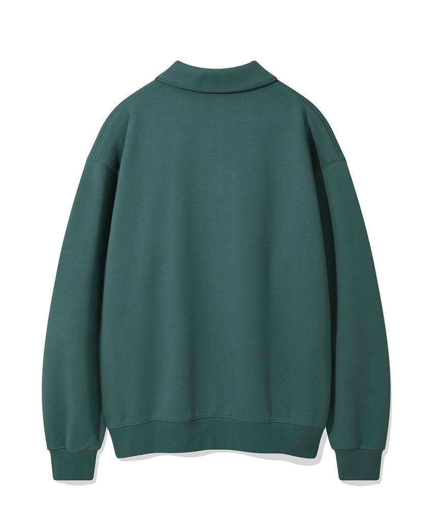 WACKY WILLY Signature Typography Half-Zip Sweatshirt Green