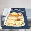 Pom Pom Purin Pudding Cake Flannel Blankets  Funny Throw Blankets for Bed Sofa Couch 200x150cm Bedspreads,