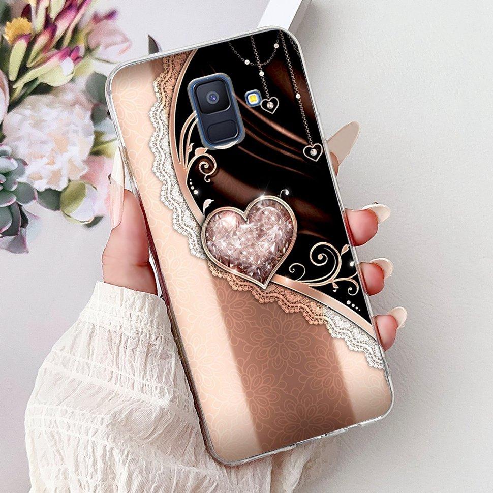 Чехол для Samsung Galaxy A6 2018 Роскошный Расписной Чехол Мягкий Силиконовый Чехол для Телефона Для Samsung A 6 A6 GalaxyA6 2018 Задняя Крышка Coque
