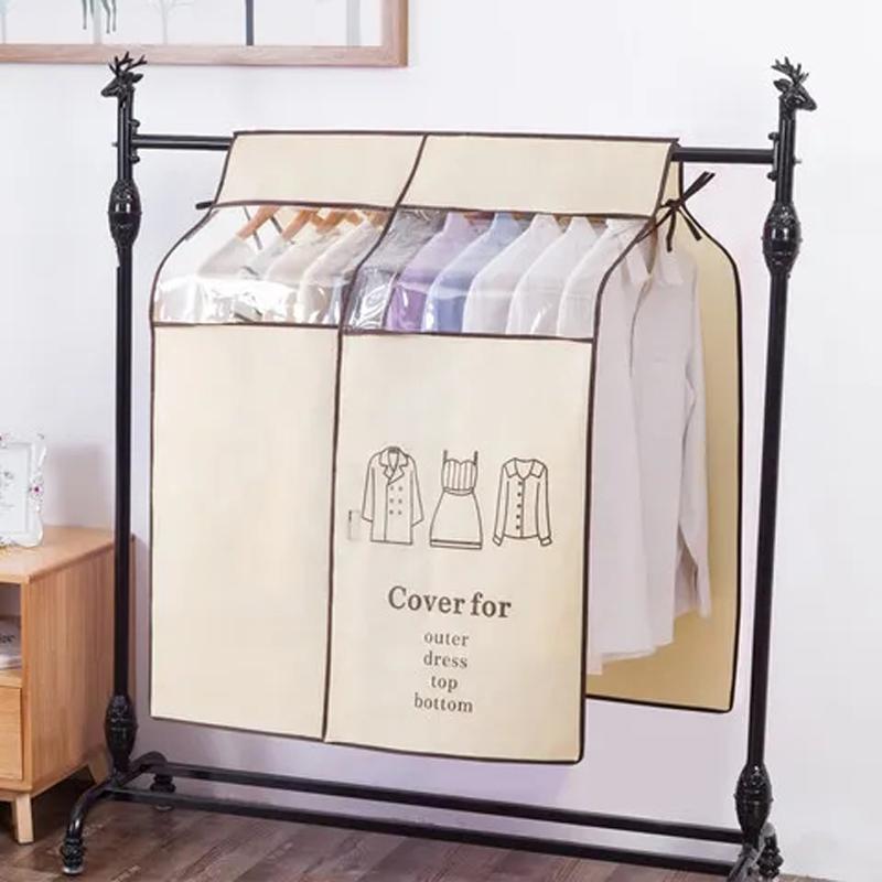 Простой стерео нетканый чехол для одежды от пыли, напольная вешалка для одежды для спальни, подвесной чехол от пыли, сумка для хранения домашней одежды