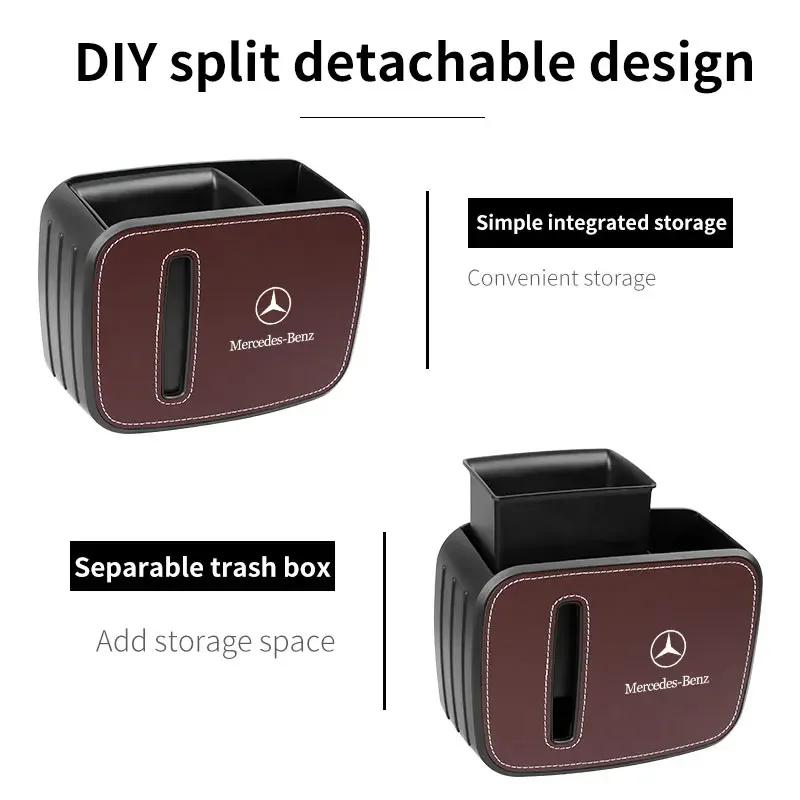 WROIR1 2025 For Benz AMG Multifunctional car seat back trash can Storage box Storage pocket For Mercedes Benz B/C/E/S Class A Class C20