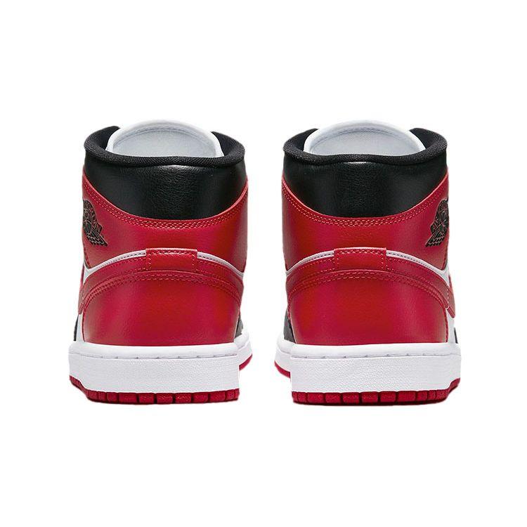 Женские кроссовки Air Jordan 1 Mid Alternate Bred Toe Black White Gym-Red BQ6472-079