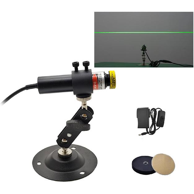 532 нм Фокусируемый Зеленый Генератор Проектор Линейный Модуль для Лесопилки Деревообработки Болотный Дом с Привидениями 18 мм (Регулируемый класс IIIr 5 В с адаптером, креплением и