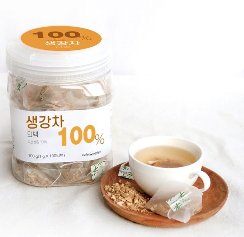 Премиальный корейский имбирный чай в пакетиках – 20 пакетиков, настоящий травяной оздоровительный напиток