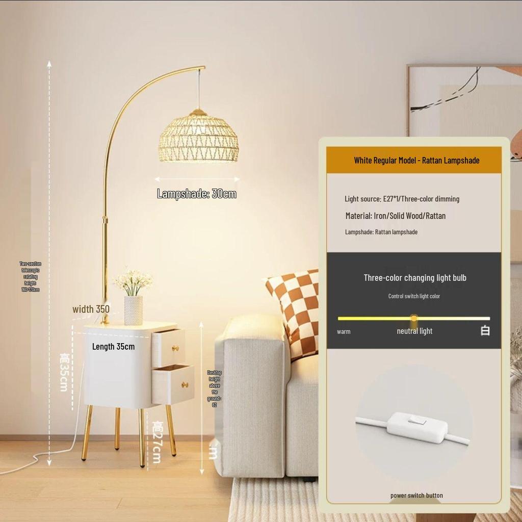 Современный кремовый торшер: Универсальный стиль для спальни, гостиной и прикроватной тумбочки