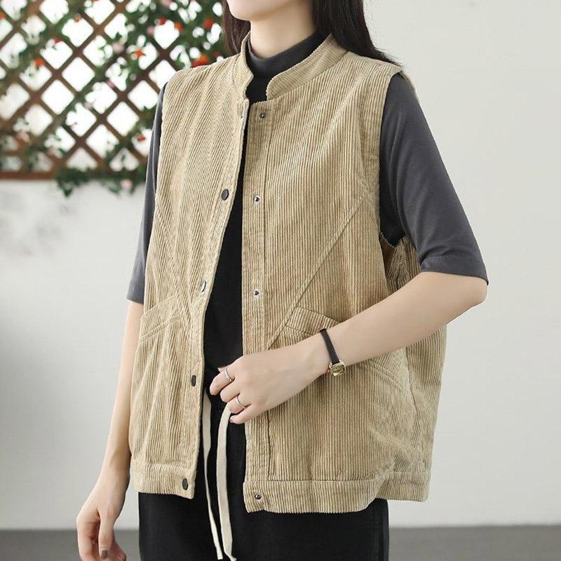 Vest for Women Cotton Sleeveless Linen Denim Vest Oversize Vintage Versatile Casual Buttons Vest