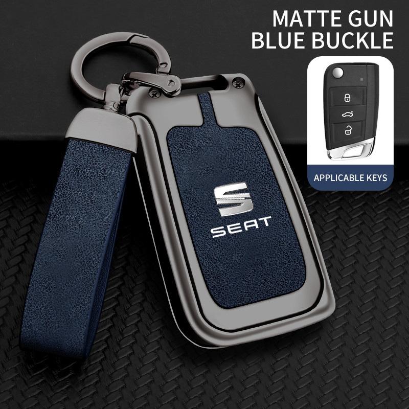 rldf3 Alloy Leather Car Remote Key Protection Cover Shell For Seat FR Ateca IBIZA Leon Alhambra Arosa Exeo Cordobe Mii Tarraco Toledo
