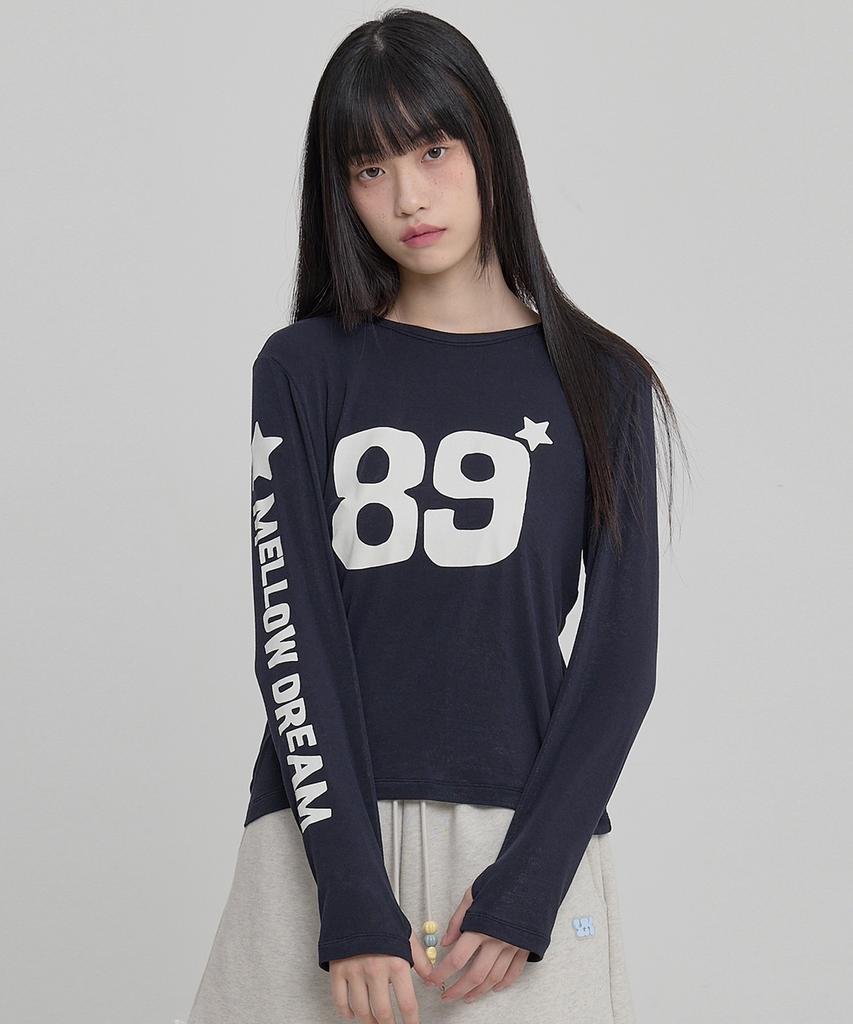 WAIKEI Mellow Dream Tencel Long Sleeve T-Shirt Navy