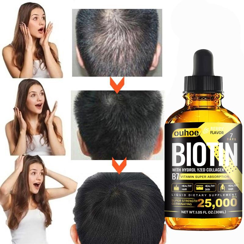 Nutrition Biotin Liquid Drops Essential Oil Collagen B7 Vitamin Oil Trengthen Hair Root Anti Hair Weak Treatment Anti Hair Loss Essence Oil Product