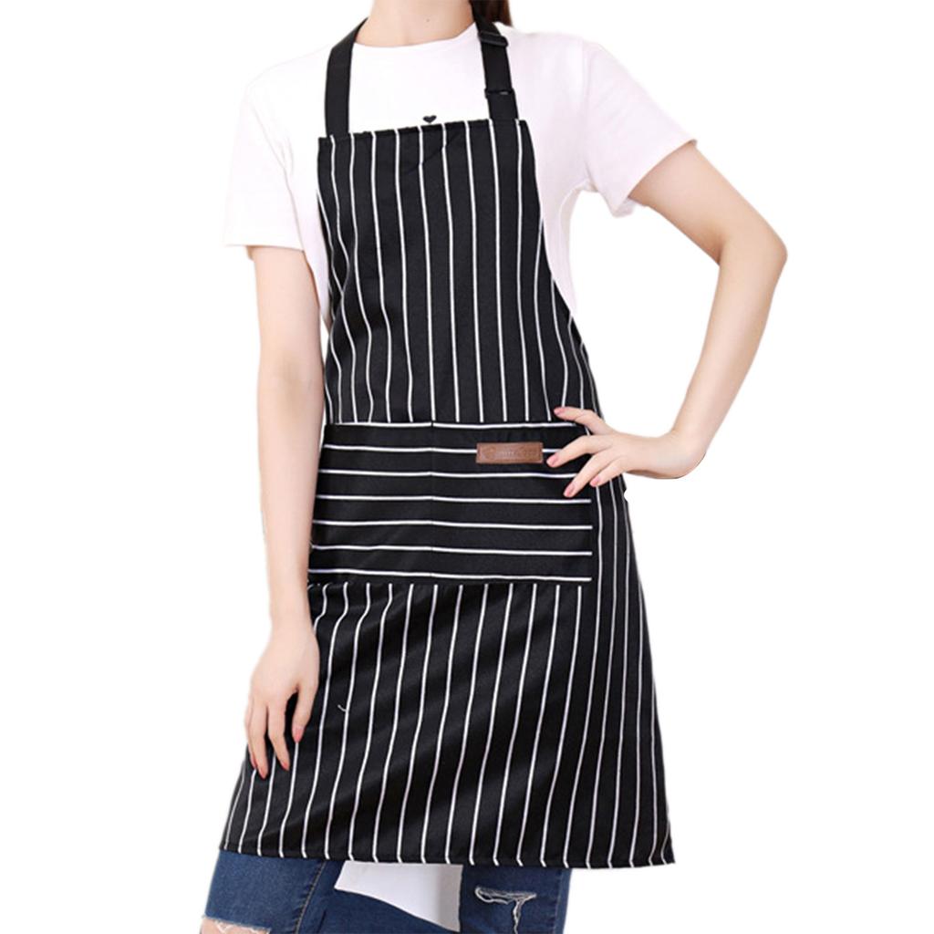 Stripe Bib Apron For Men Women Multifunctional Light Lace-up Apron For Home Kitchen