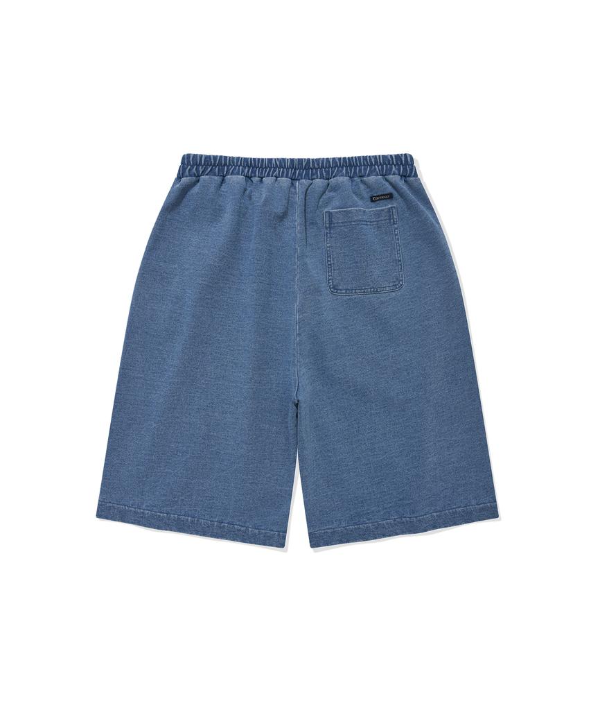 COVERNAT C Logo Bermuda Denim Sweat Shorts Blue
