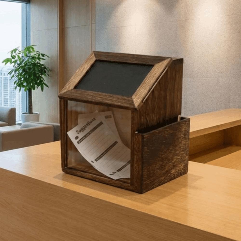 Wooden Letter Box Large Storage Donation Box Retros Suggestion Box Retail
