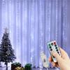 Рождественская занавеска гирлянда светодиодные огни USB пульт дистанционного управления гирлянда праздничная свадебная гирлянда украшение для спальни на открытом воздухе дома