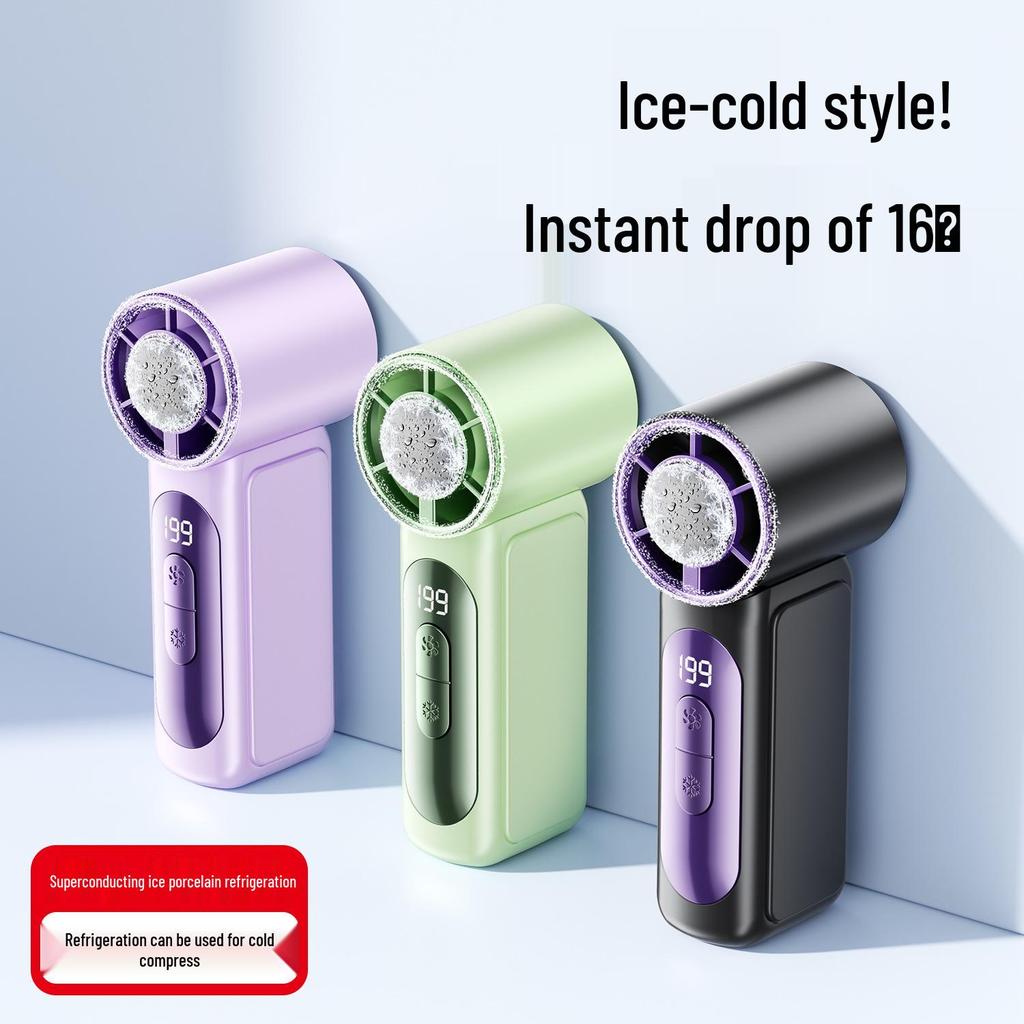 2026 USB Rechargeable Mini Handheld Fan with Long Battery Life and Ice Pack Feature
