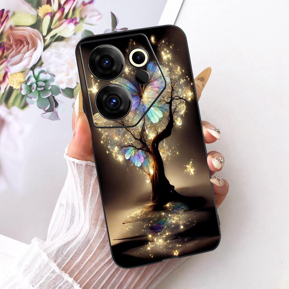 Чехол для Tecno Camon 20 Premier 20 Pro 4G 5G Camon20 Матовый Мягкий Бампер Чехол Крутой Мультяшный Роскошный Бабочка Цветок Funda