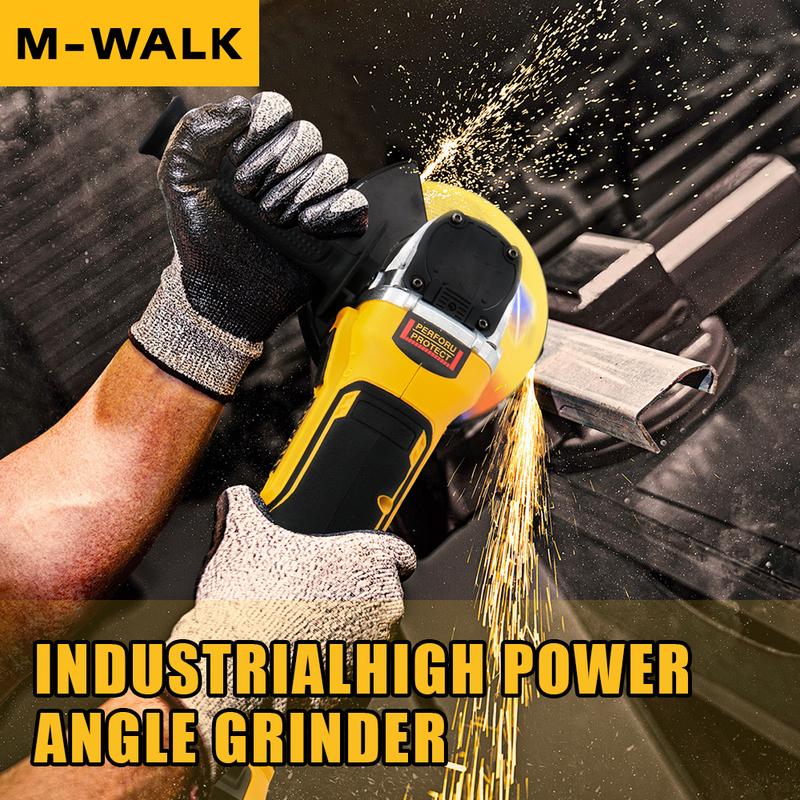 M-WALK 125 мм Бесщеточная Электрическая Угловая Шлифмашина Полировальная Режущая Машина Беспроводная Угловая Шлифмашина Инструменты Для Аккумулятора DeWalt 20 В Штырь