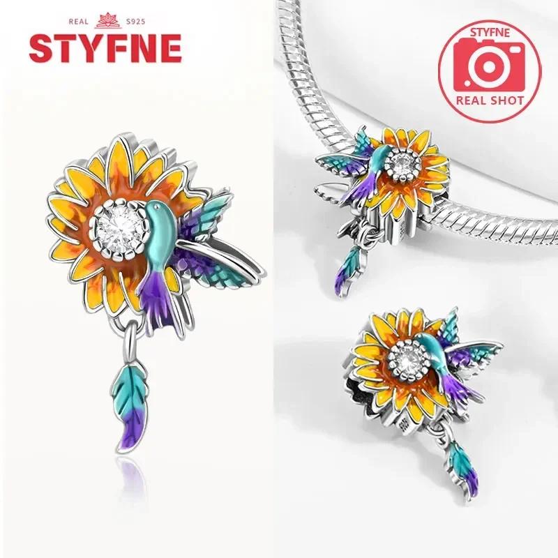 Медьоригинал Звездное небо Подсолнух Зеленое пшеничное поле Масляная живопись Подвески Бусины Для женщин DIY Изящные украшения Подарок