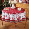 Tablecloth 2PCS Christmas Day Decoration Waterproof and Oilproof Dining Table Cloth Polyester Decoration