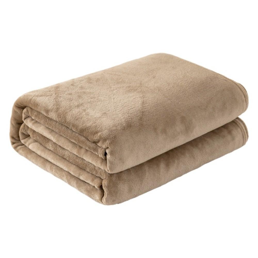 Skin-friendly Flannel Blanket Solid Color Bed Sheet Sofa Blanket Summer Sleep Blanket  Bedroom