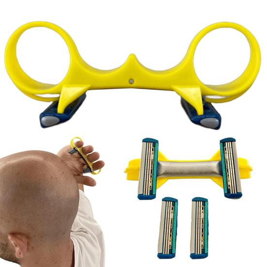 Ручная быстрая бритва для головы для стрижки налысо с 4 лезвиями, эргономичный триммер с ручным приводом для мужской кожи головы, бороды, тела, груминга, дорожный набор для стрижки