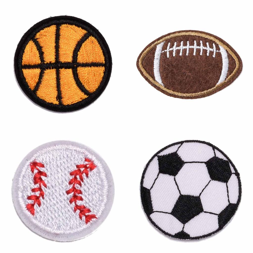 12 Pcs/Set Embroidered Patches Football Patches Iron On/Sew On Appliques Craft Supplies for Clothing Repair