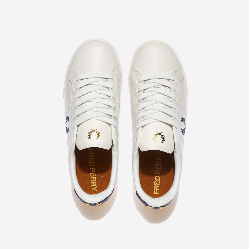 Fred Perry B722 Кожа B6311 Фарфоровый оттенок кобальта U66