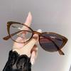 Light-sensitive Color-changing Cat Eye Style Retro Trendy Non-face Slimming Flat Light Glasses High-end Myopia Glasses 6105