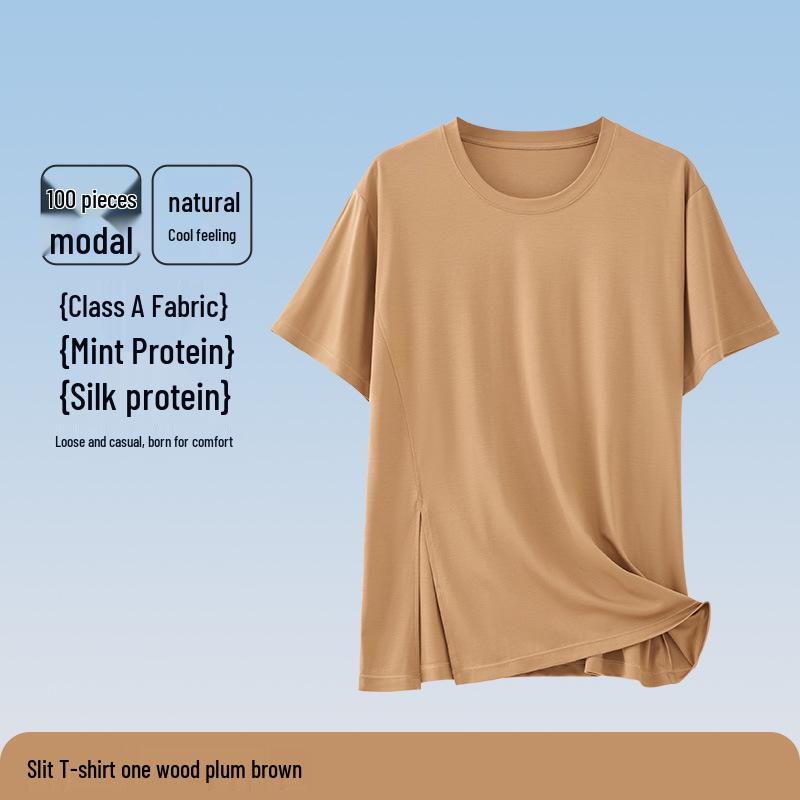 Women's Class A Summer Pajamas: Short Sleeve, Front Slit, Loose Fit, Cool Fabric Homewear Set