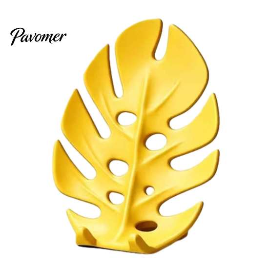 Monstera Leaf Phone Stand 3D Printed Holder, Cute Desktop Cell Stand, Decorative Tropical Creative Gift for Coworkers Mount Home and Office, Vertical