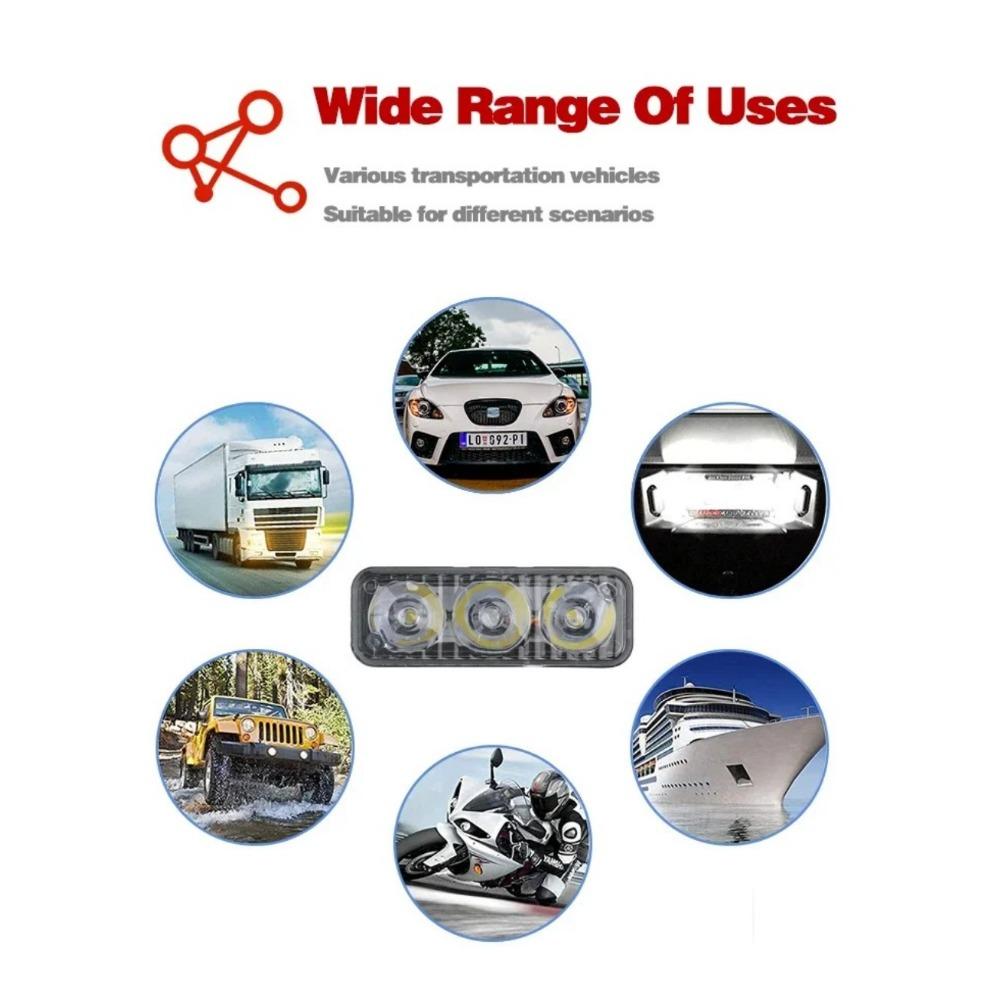 3 светодиодных дневных ходовых огня Водонепроницаемость IP67 Автомобиль Мотоцикл ДХО Постоянный/Мигающий