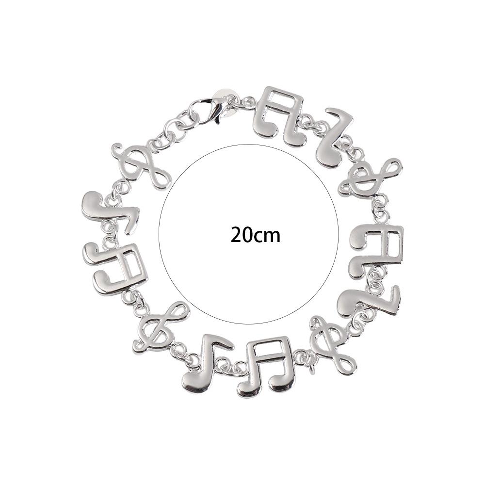 Aesthetic Silver Bangle Adjustable Eight Note Hand Chain Beautiful Music Note Bracelet  Hipster