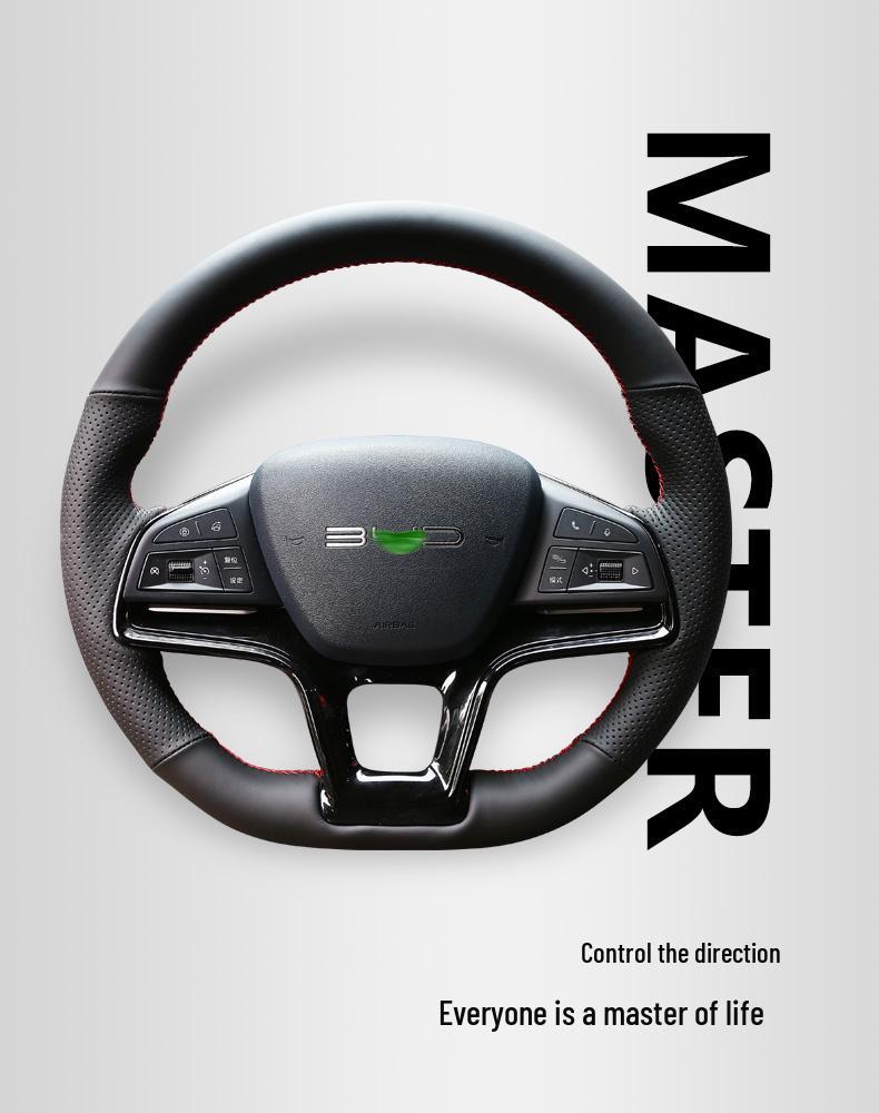 Hand-Stitched Steering Wheel Cover for BYD Song Plus/Pro & Qin Plus New Energy Models