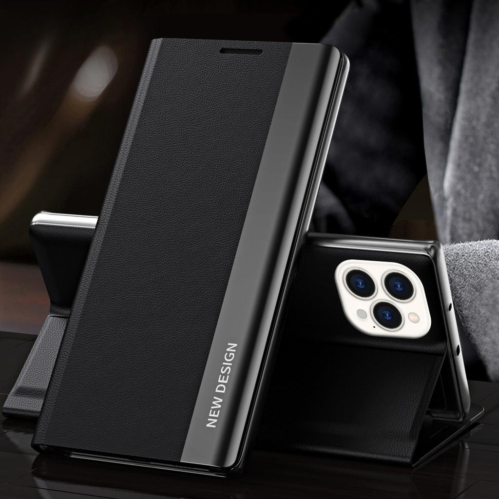 Suitable for IPhone15 Phone Case, Magnetic Flip Cover Leather Case, Apple 16Promax Electroplated Full Cover, 14/13 Anti-drop Men