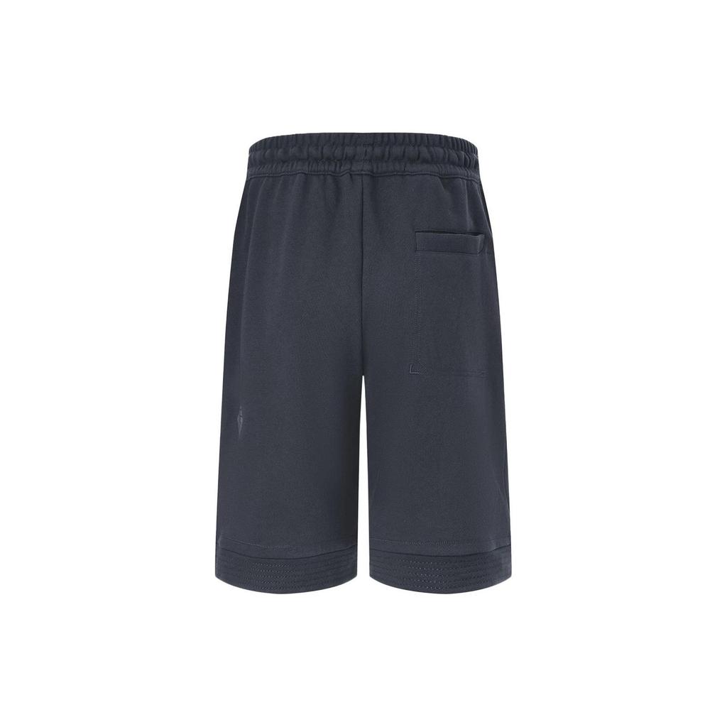 Li Ning X Jackie Chan Collaboration Kung Fu Series Solid Color Logo Mid Belt Straight Loose Casual Shorts Men shorts Charcoal-Black AKST663-2