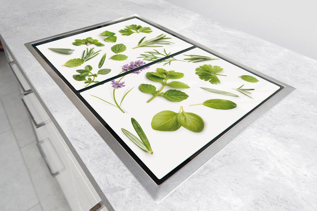 СТЕКЛЯННАЯ ЗАЩИТНАЯ ПАНЕЛЬ ДЛЯ КУХНИ 2x35x52 РАСТЕНИЯ