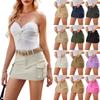 Новая рабочая юбка-шорты с несколькими карманами, женская модная юбка с высокой талией, женская(Без пояса)