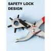 1Pc Multifunction Belt Punch Tool, Hole Punch Tool 8.5" Heavy Duty 6 Size Revolving Leather Belt Hand Hole Puncher