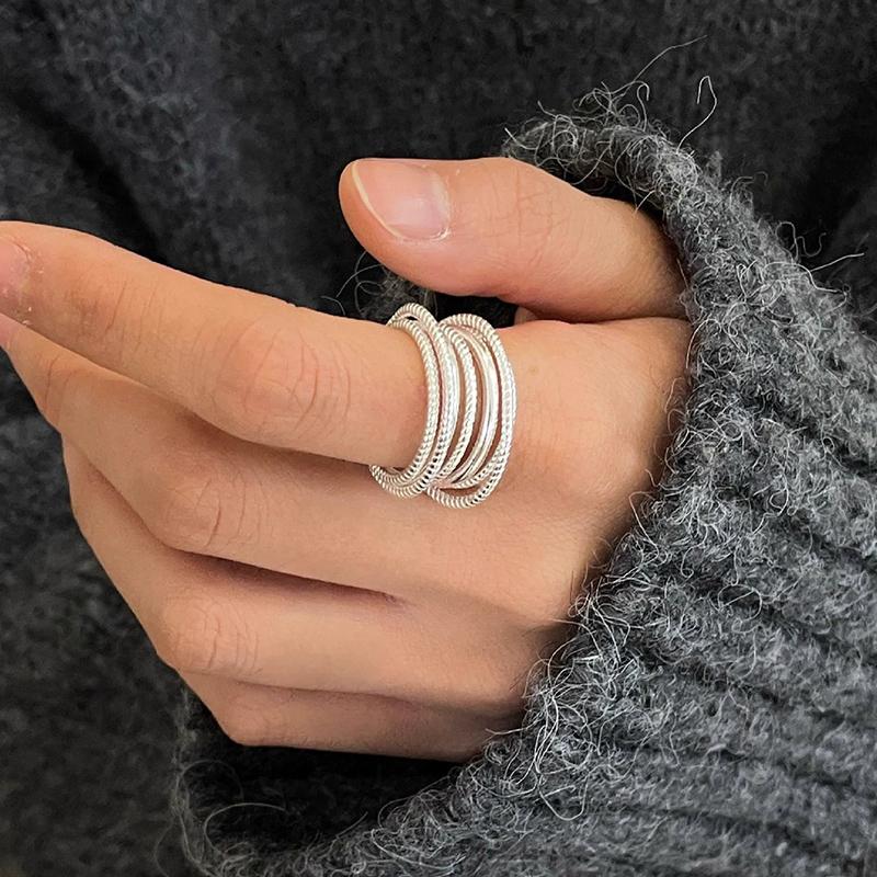 Minimalist Multilayer Geometric Open Rings For Women Vintage Fashion New Jewelry Gift Party Daily Wholesale anillos