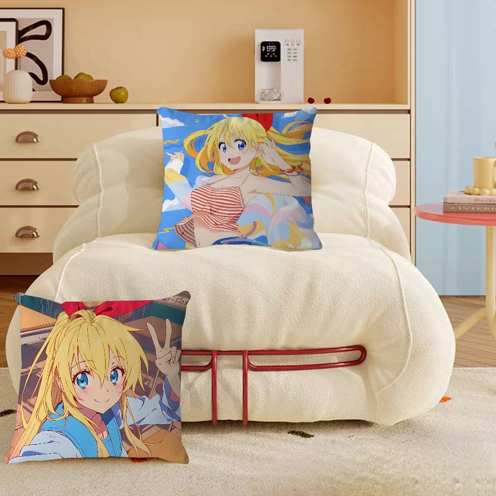 Anime K-Kirisaki-Chitoge Pillow Gift Home Office Decoration Bedroom Sofa Car Cushion Cover Case 45x45
