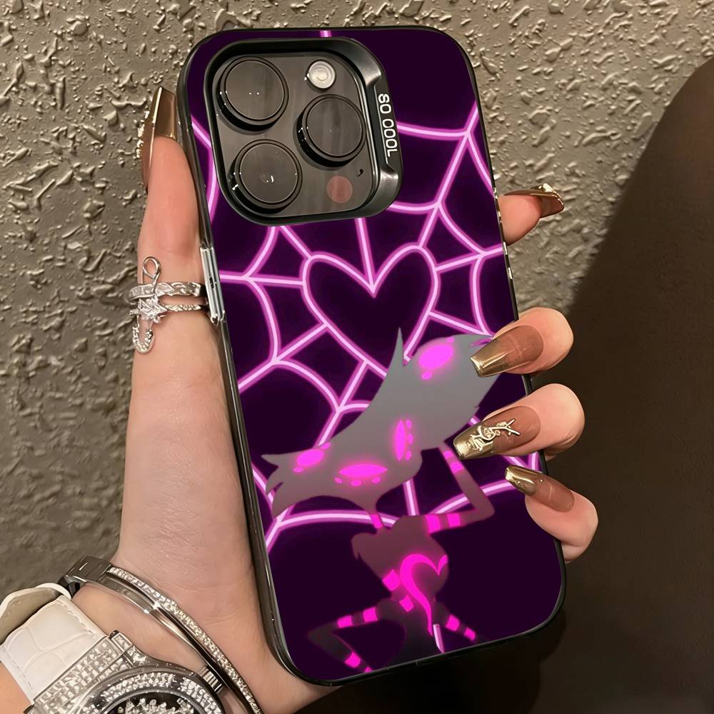 A-Angel Dust-t H-Hazbin Phone Case For iPhone 17,16,15,14,13,12,11 Plus,Pro Max,XS,Colorful Silver Black Cover