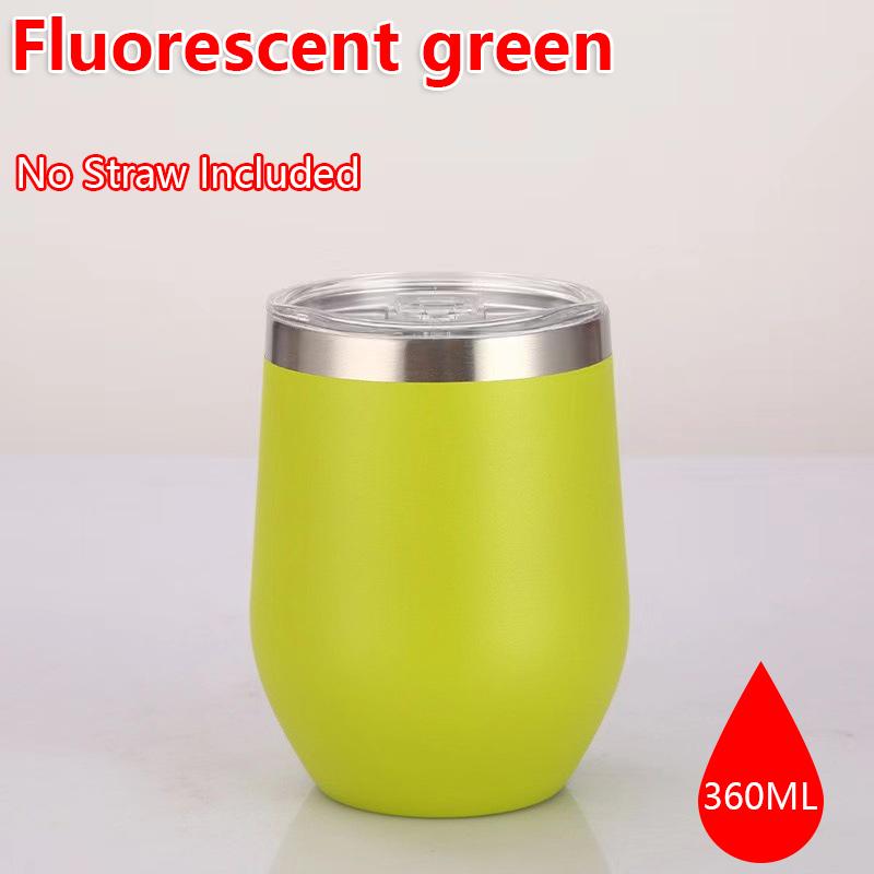 360ml Stainless Steel Eggshell Wine Tumbler Double Wall Vacuum Insulated Cup for Coffee Tea Office Home Travel