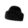 Autumn and Winter Imitation Mink Mongolian Hat Women's High Sense Lady Wind Mink Bucket Hat Big Head Circumference Warm Ear Protector Basin Hat